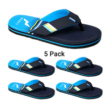 Load image into Gallery viewer, 5 Black/Blue Norty Men's Thong Flip Flop Sandals