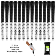 Load image into Gallery viewer, 13 Karma Black/White Half Cord grips plus 15 pack of Karma Grip Cleaning Wipes