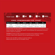 Load image into Gallery viewer, size chart for the Affinity Neoprene Compression Knee Sleeve