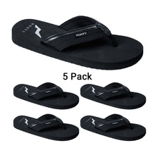 Load image into Gallery viewer, 5 Black Norty Men's Thong Flip Flop Sandals