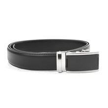 Load image into Gallery viewer, black Tour Gear Ratchet Belt with matte black/silver belt buckle