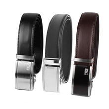 Load image into Gallery viewer, 3 leather ratcheting golf belts with buckles
